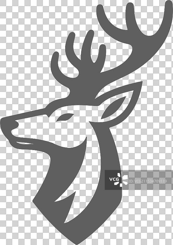 简单的鹿轮廓吉祥物图片素材