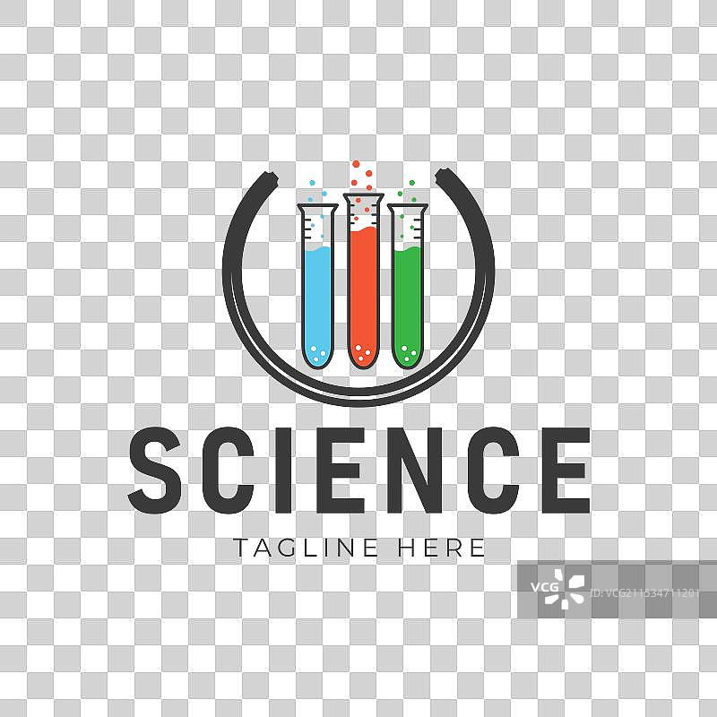 实验室量杯或锥形瓶标志图片素材