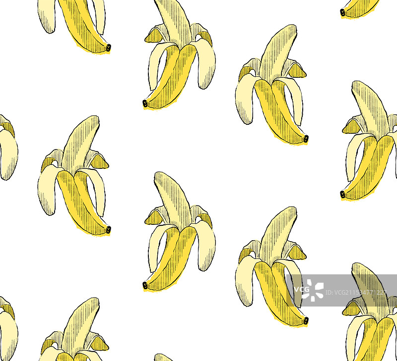 香蕉水果无缝图案食品图片素材