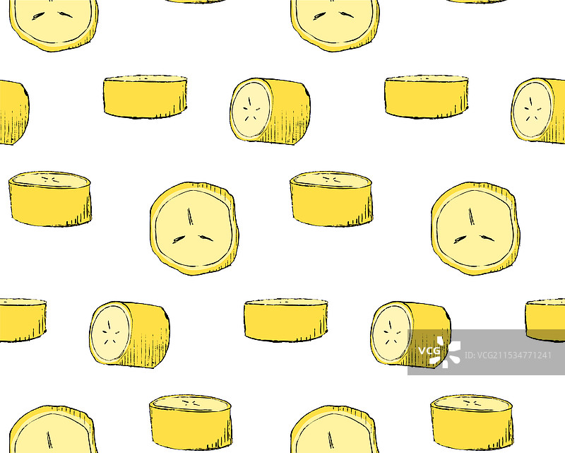 可爱的卡通香蕉片无缝图案图片素材