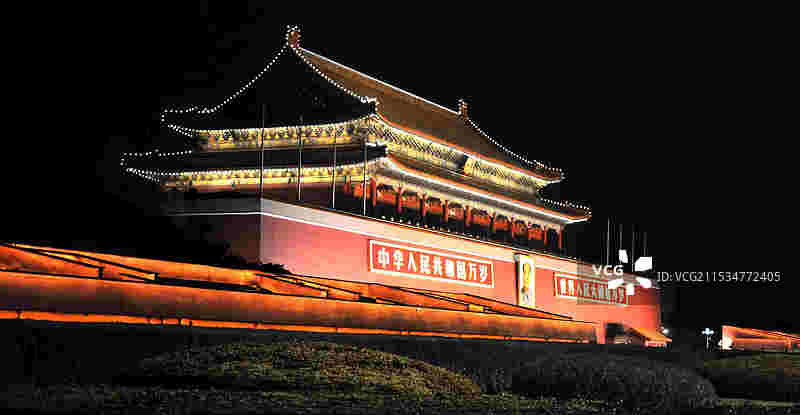 天安门夜景图片素材