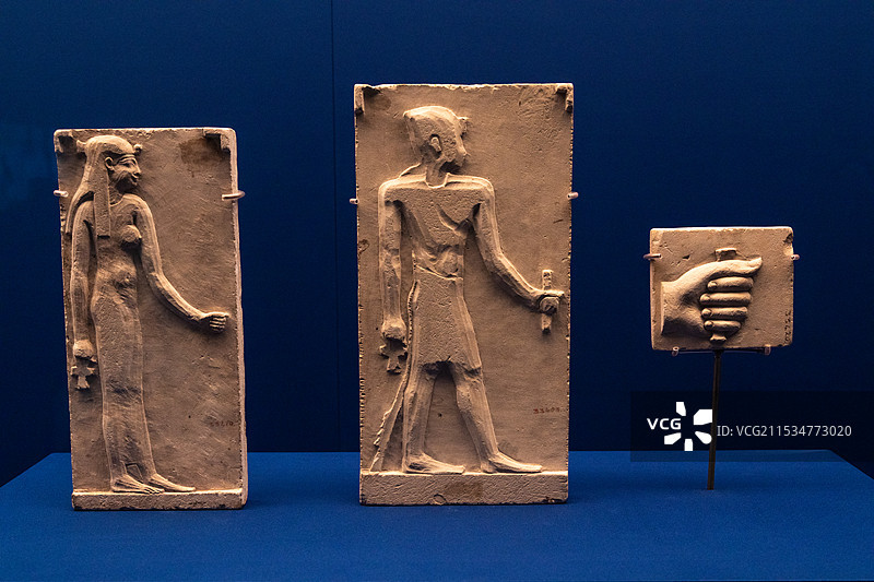 上海博物馆埃及文物展人像浮雕板 石灰岩新王国时期(公元前1550-前1069年) 埃及国家博物馆图片素材