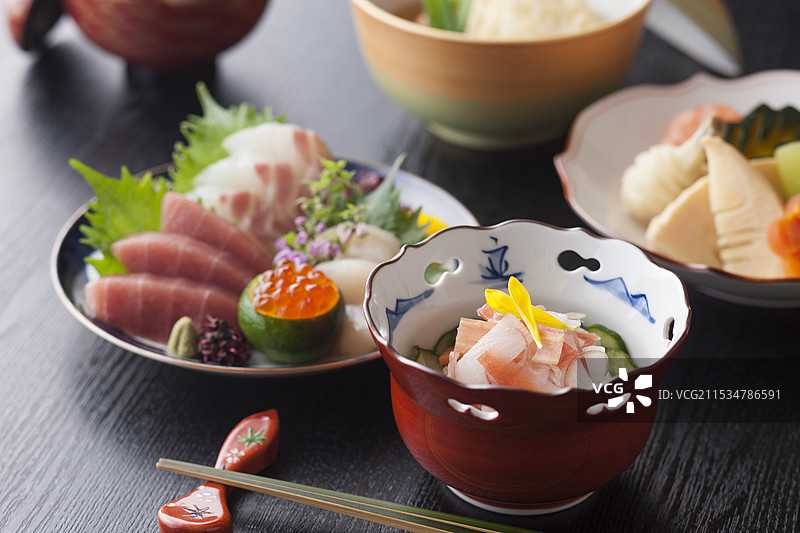 怀石料理的醋味菜肴图片素材