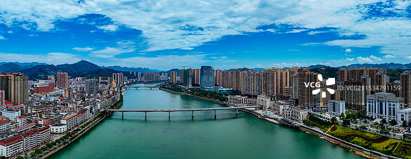 安化县 安化大桥 东坪镇 茶马广场 资水 萸江公园 航拍图片素材