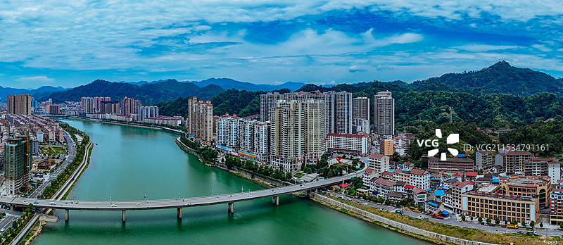 安化县 安化大桥 东坪镇 茶马广场 资水 萸江公园 航拍图片素材