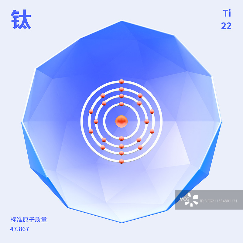 3D渲染的元素周期表微观原子结构图图片素材