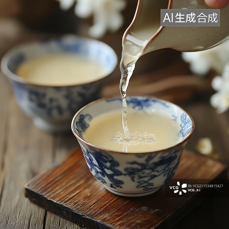 【AI数字艺术】中式米酒饮品特写图片素材