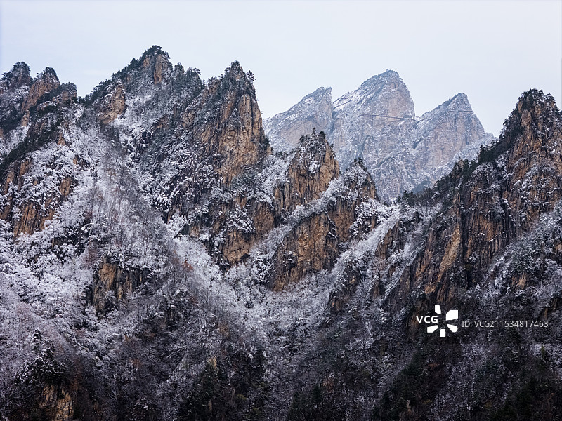 南阳老界岭冬季雪景风光图片素材