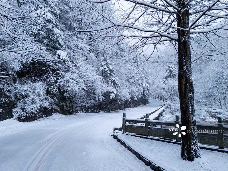 南阳老界岭冬季雪景风光图片素材