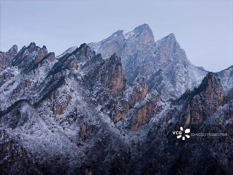 南阳老界岭冬季雪景风光图片素材