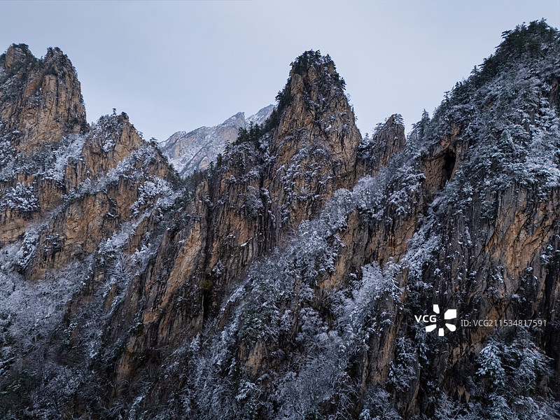 南阳老界岭冬季雪景风光图片素材