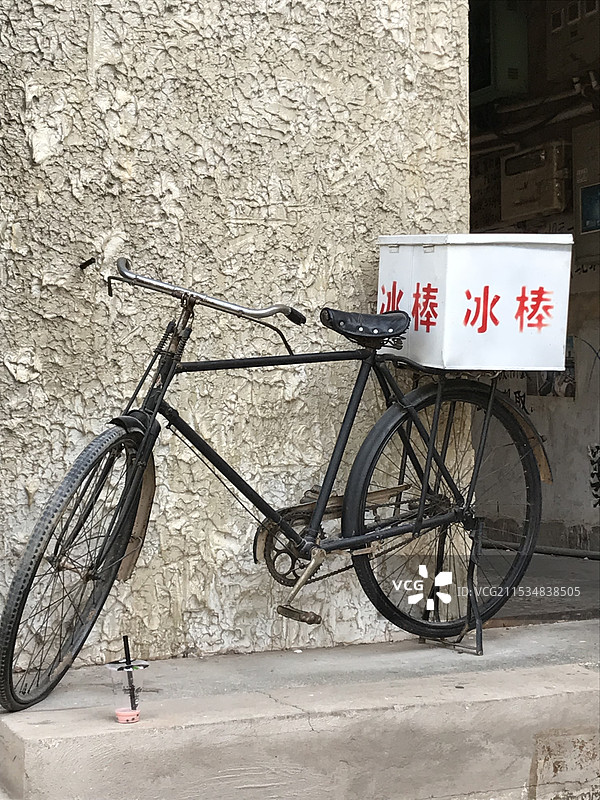 儿时记忆，二八杠自行车卖冰棍图片素材