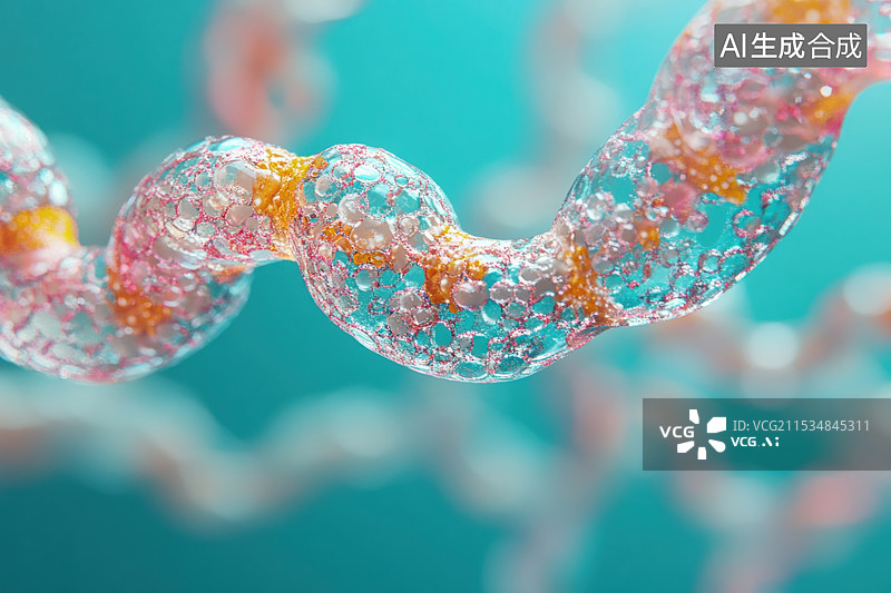 【AI数字艺术】细菌病毒细胞HIV艾滋病DNA分子链图片素材