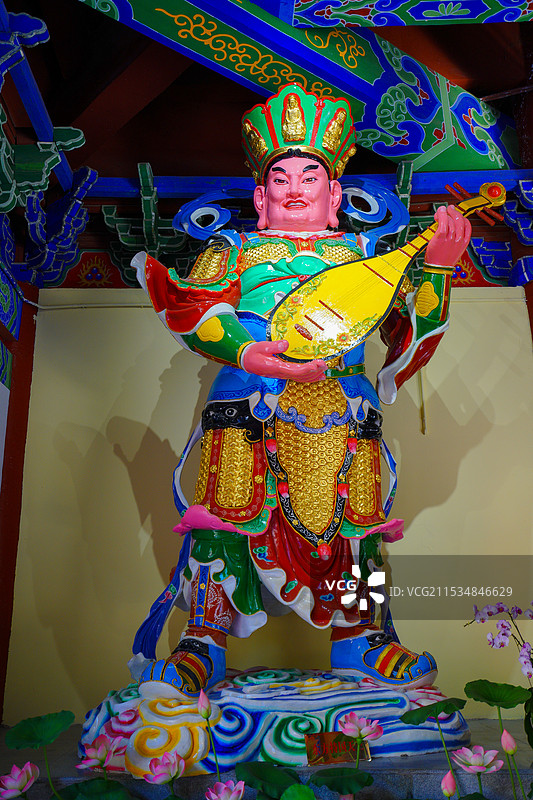 中国广东省深圳市光明区星湖路，弘源寺，佛教寺庙建筑之美！图片素材