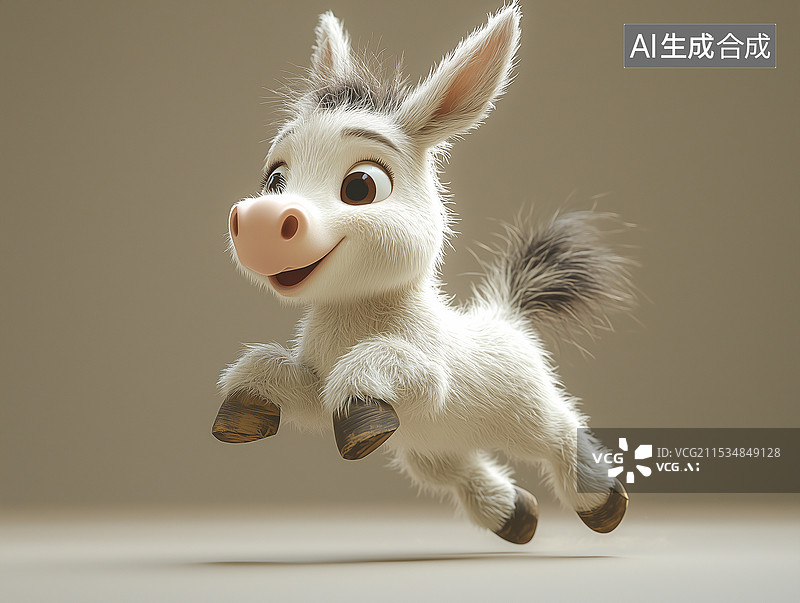 【AI数字艺术】美感特效3D插画野驴图片素材