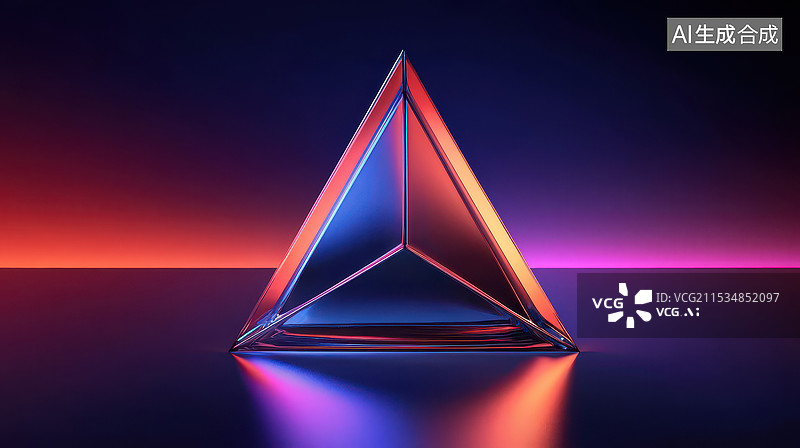 【AI数字艺术】高级感彩色三角形稳定科技背景图图片素材