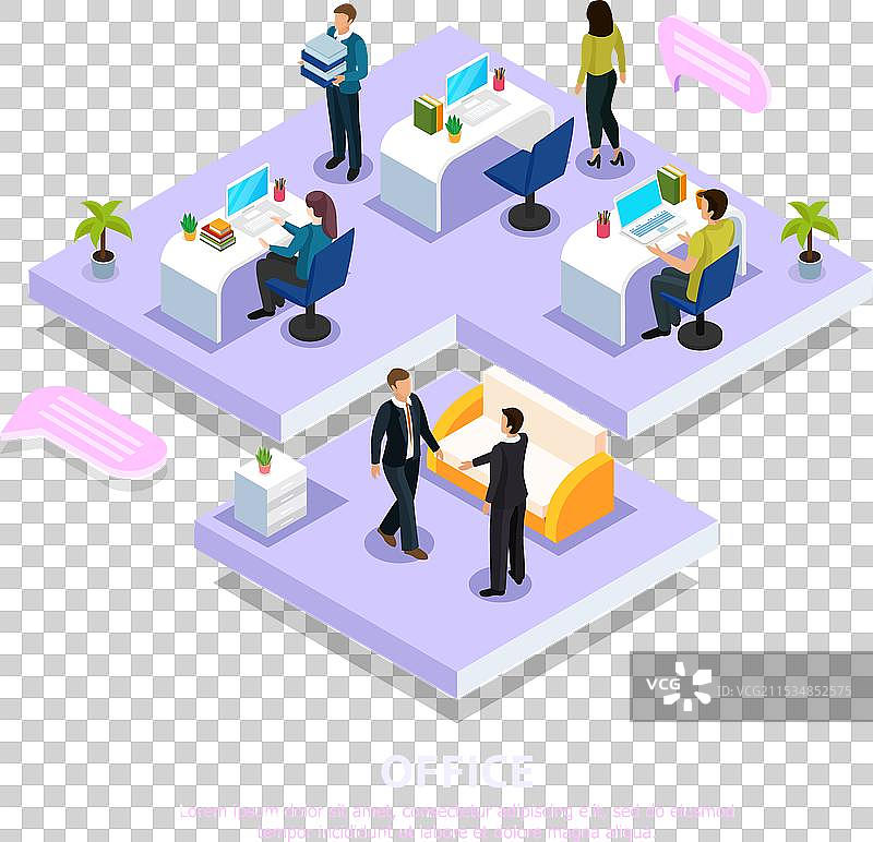 等角办公空间图片素材