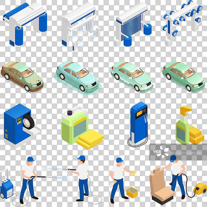 洗车图标集图片素材