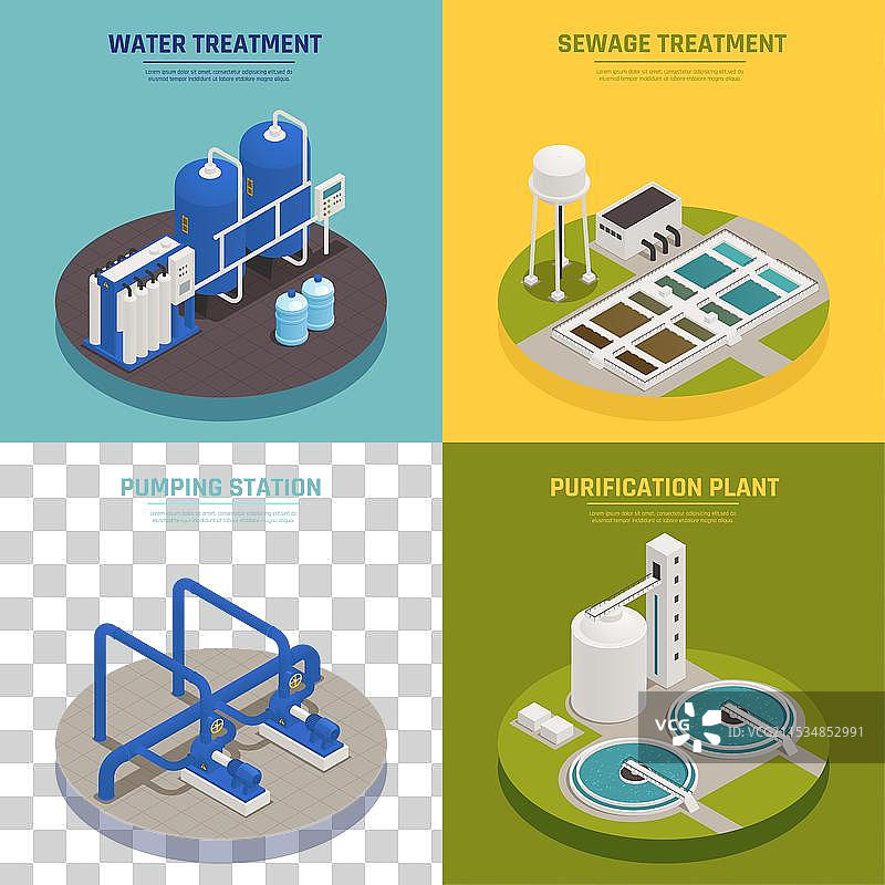 水清洁概念图标集图片素材