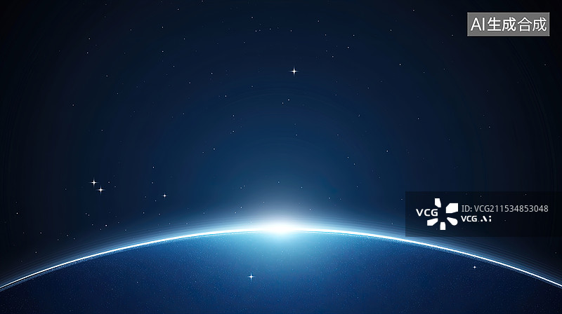 【AI数字艺术】地球从太空看日出图片素材