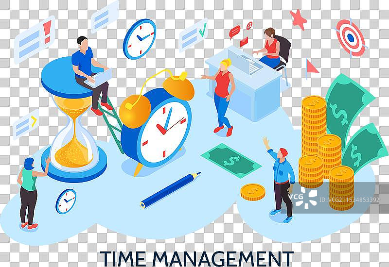 时间管理等距图图片素材