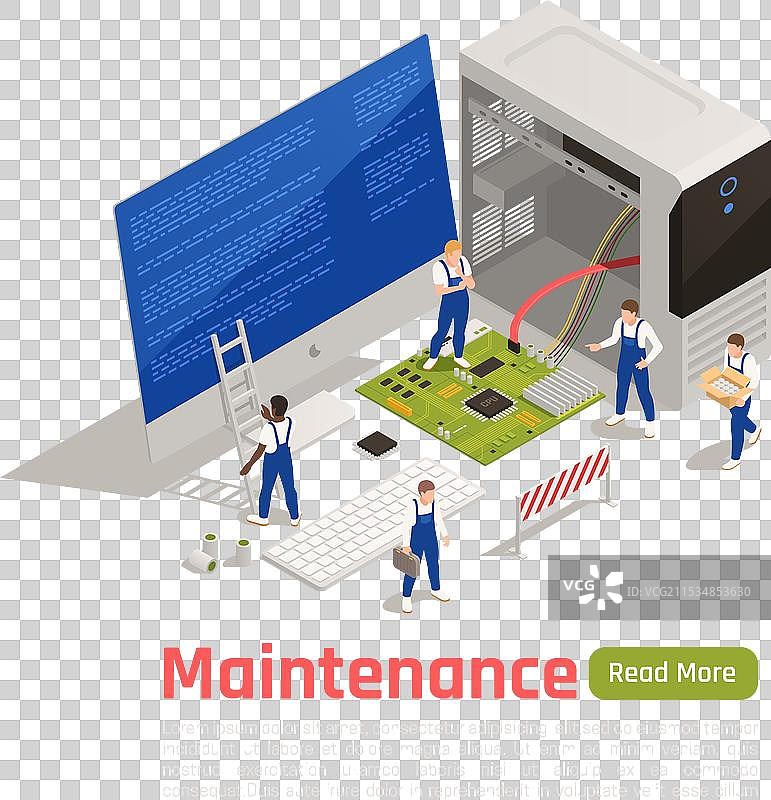 维护等距设计概念图片素材