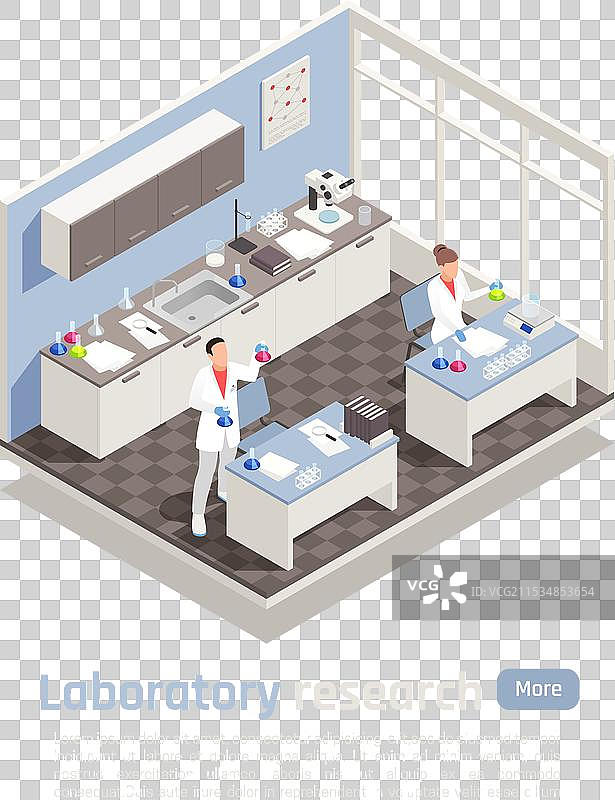 实验室研究等距构图图片素材