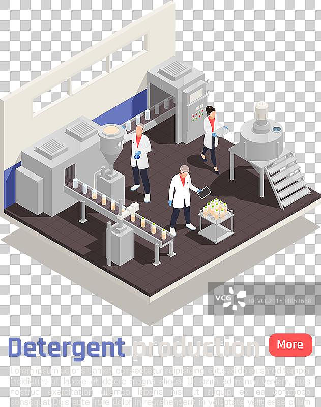 洗涤剂生产等距图图片素材
