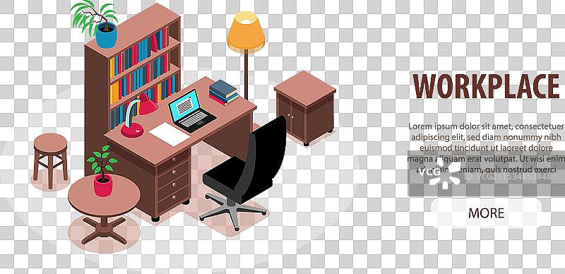 室内等角网页横幅图片素材