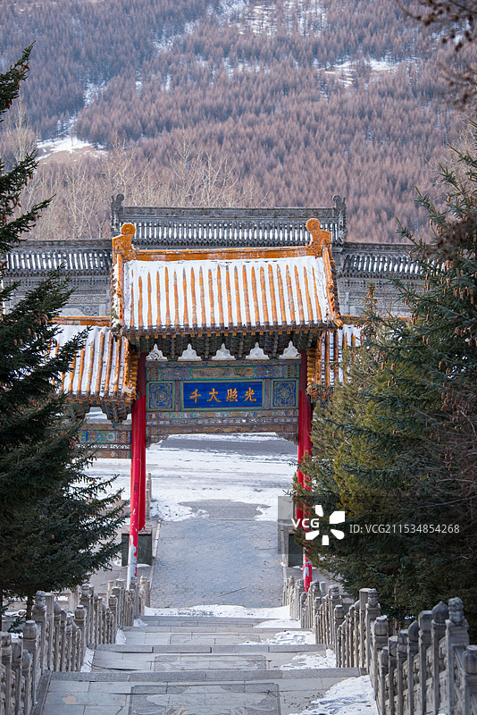 2024年腊月，雪后五台山，金阁寺，大南庄，南台图片素材