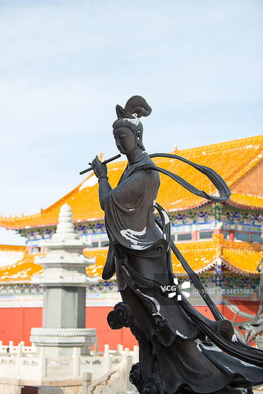 山西五台山，中台翠岩峰，演教寺，西台挂月峰，日出，雪景图片素材