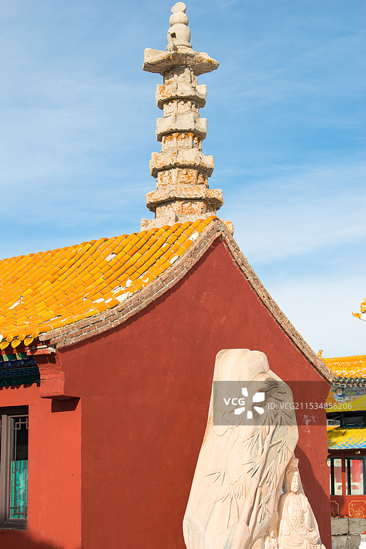 山西五台山，中台翠岩峰，演教寺，西台挂月峰，日出，雪景图片素材