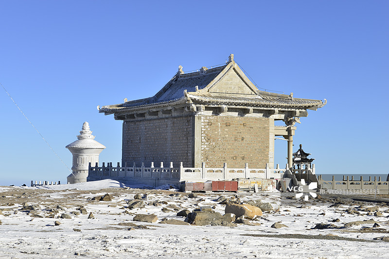 2024年雪后五台山，北台顶风光，五台山雪景图片素材