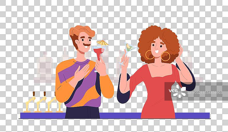 男女在喝鸡尾酒图片素材