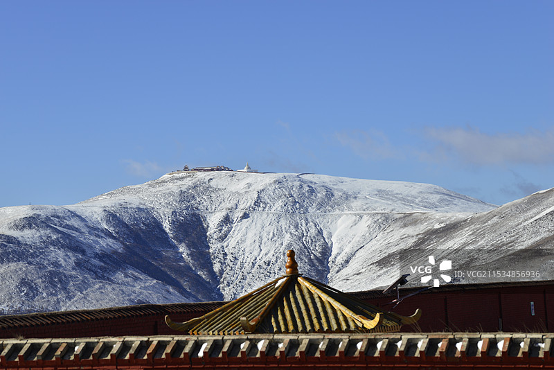 2024年雪后五台山，北台顶风光，五台山雪景图片素材