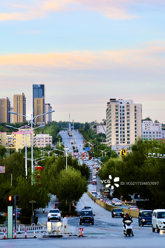 榆林市富康路城市景观图片素材