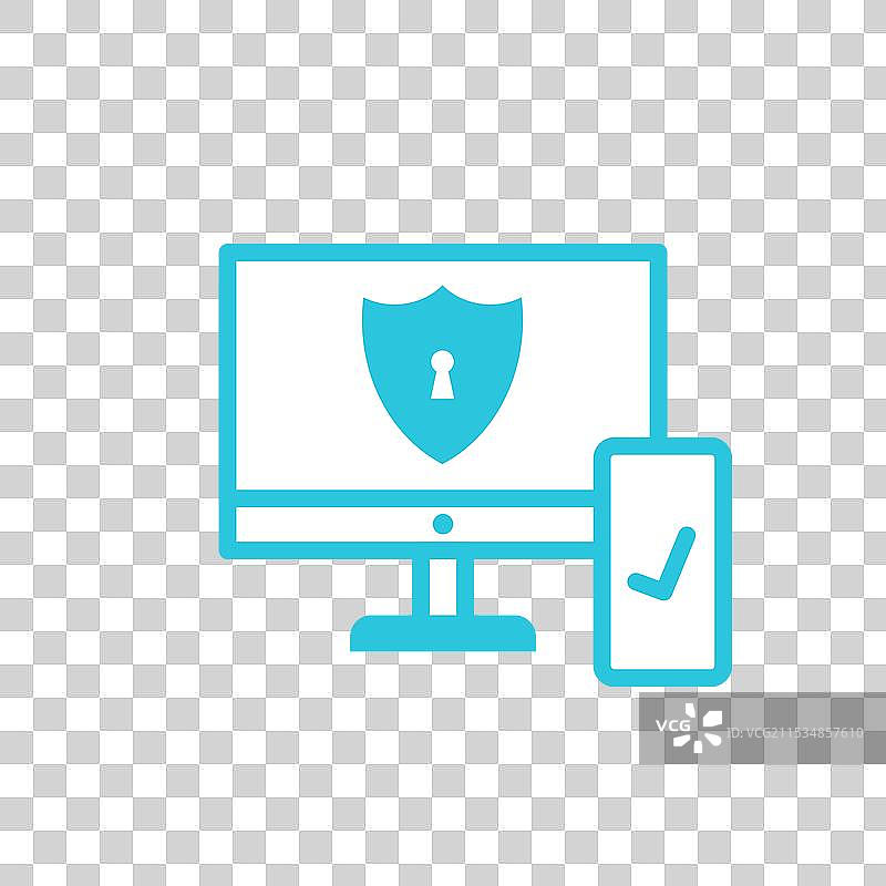 两因素身份验证图标，独立于白色背景图片素材