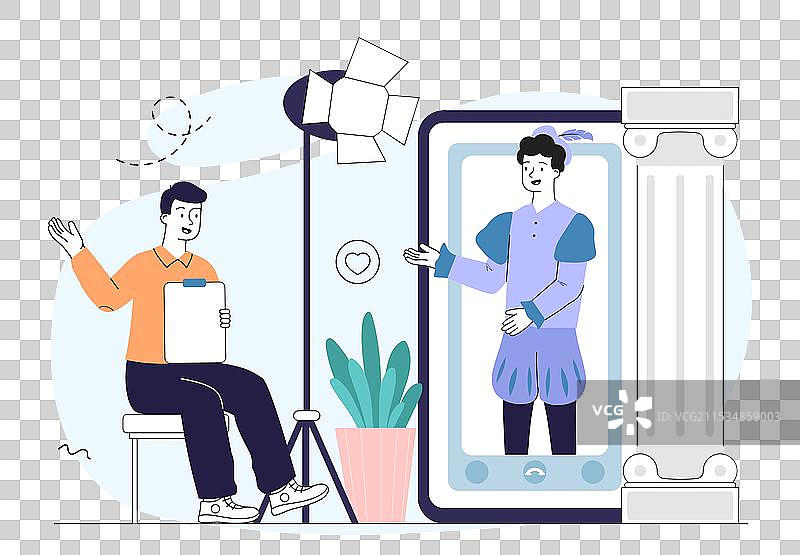 在线选角导演观看演员的男性图片素材