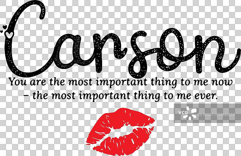 卡森的名字与嘴唇图片素材