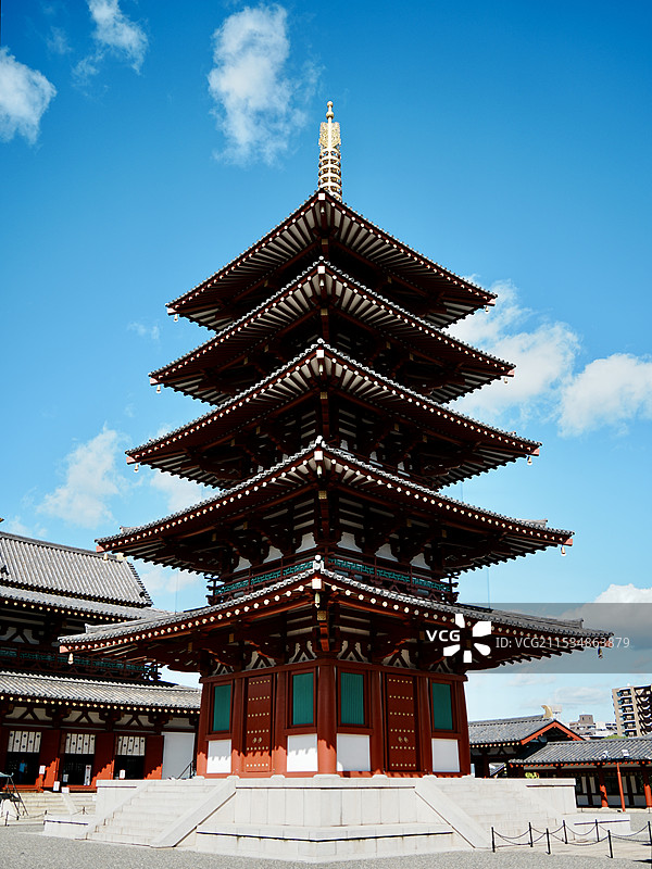 著名旅游景点古代建筑-四天王寺图片素材