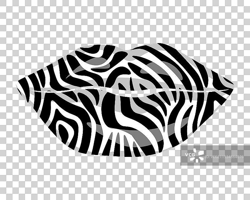 斑马纹唇妆，时尚的面部化妆效果图片素材