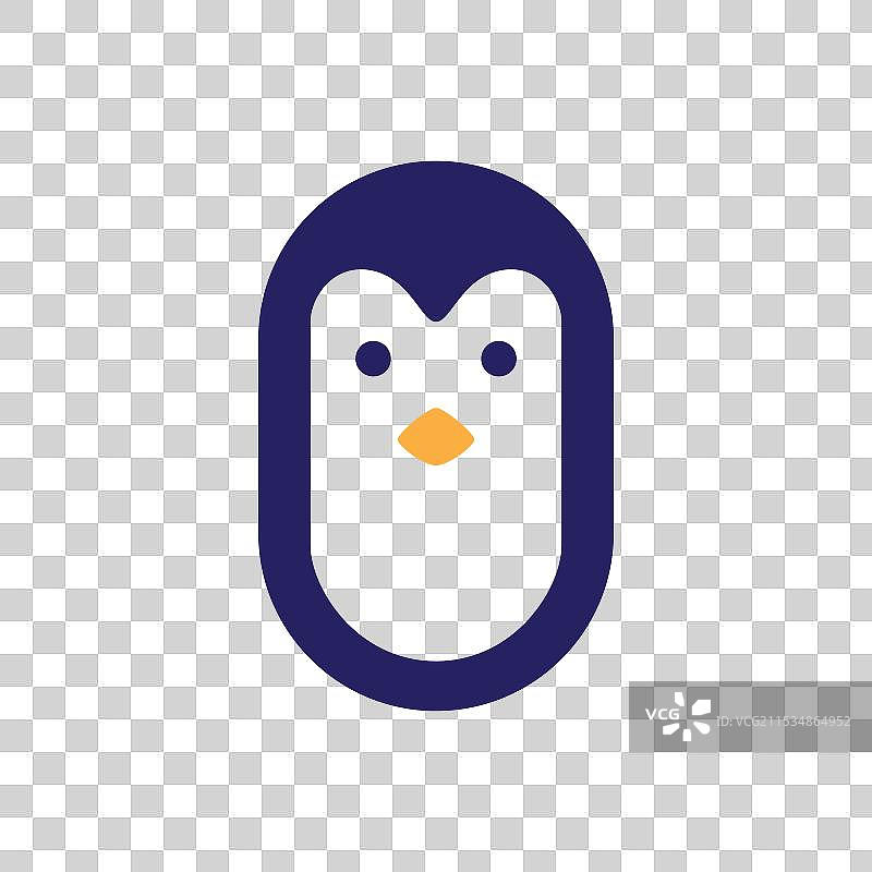 可爱的企鹅平面吉祥物logo设计图片素材