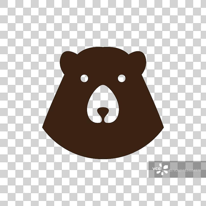 可爱的灰熊吉祥物标志设计图片素材