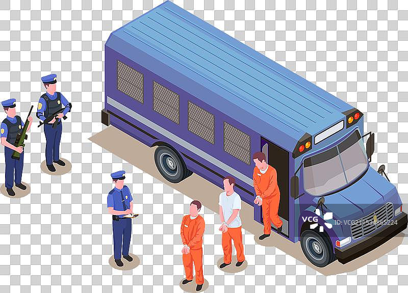 监狱等距构图图片素材