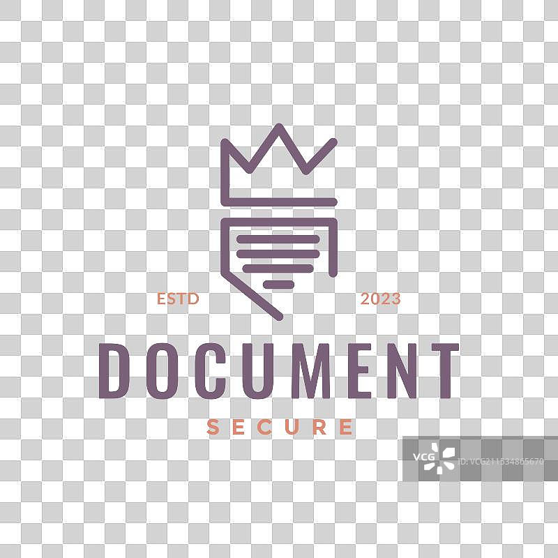 安全文档保护盾皇冠极简线条风格图片素材