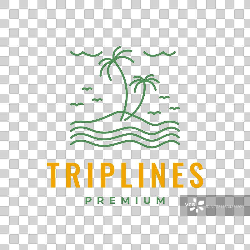 椰子树在风中摇曳的全景度假风光图片素材