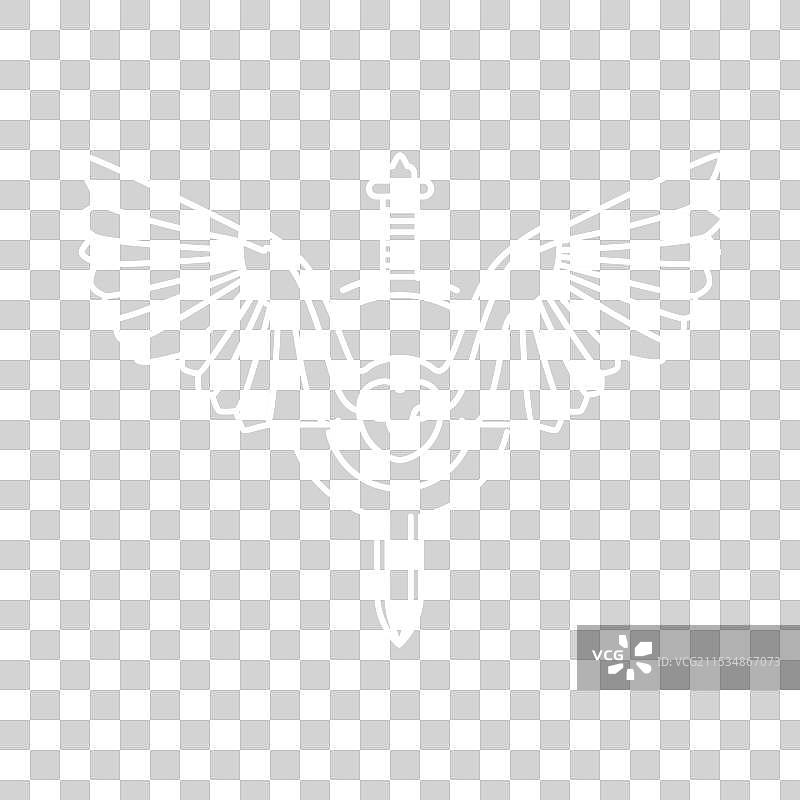 猎鹰在空中飞翔，展翅如剑，象征着猎人的自由。图片素材