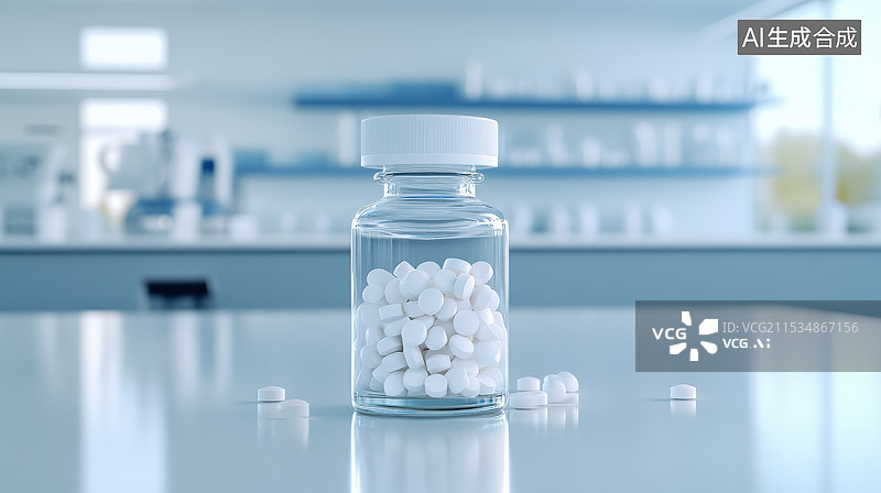 【AI数字艺术】实验室中的药瓶图片素材