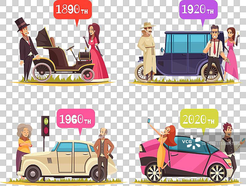 地面交通卡通设计概念图片素材