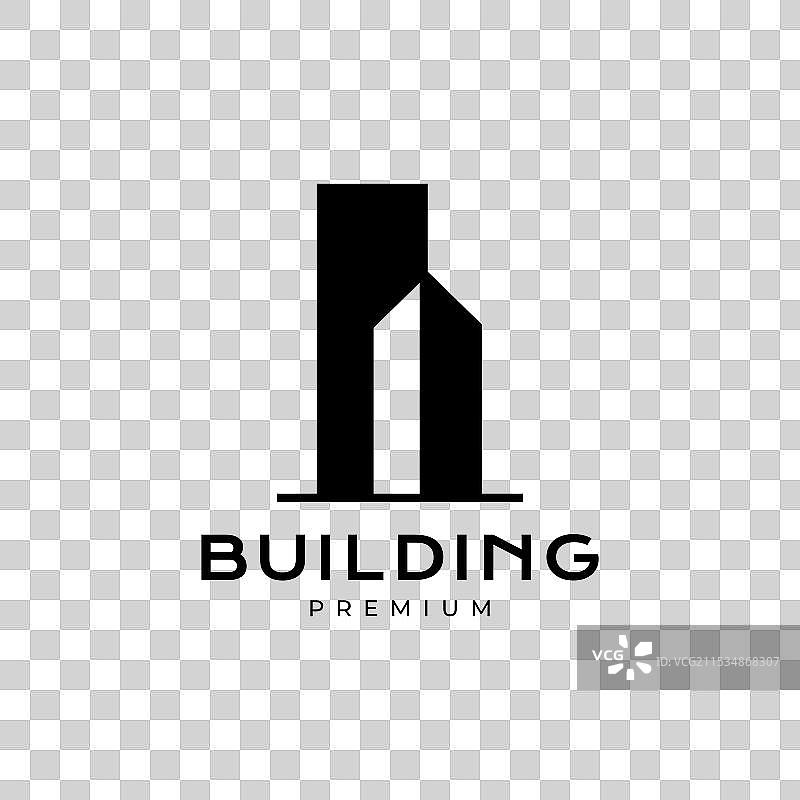 现代摩天大楼平面logo设计图片素材